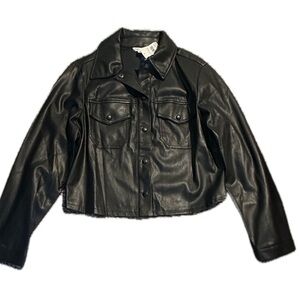 Cato Black Faux Leather Women's Jacket